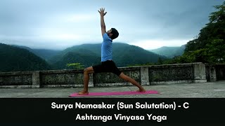 Surya Namaskar Sun Salutation C – Ashtanga Vinyasa  Ashtanga Yoga in Rishikesh  Neeraj Rayal [upl. by Nesila]