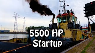 5500 HP Diesel Startup [upl. by Alrrats]