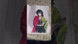 By collour pencils । anime kimetsunoyaiba shorts [upl. by Oiramaj]