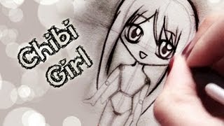 Come disegnare una ragazza chibi  How to draw a chibi girl [upl. by Ruyam]