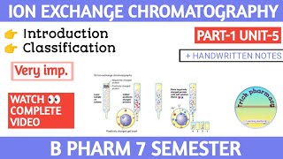 Ion exchange chromatography  unit 5  part 1  7 semester [upl. by Nicolais]