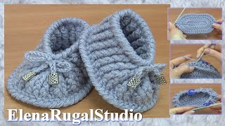 Crochet Baby Slippers [upl. by Ahker]