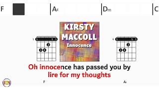 KIRSTY MACCOLL Innocence FCN GUITAR CHORDS amp LYRICS [upl. by Notgnilliw]