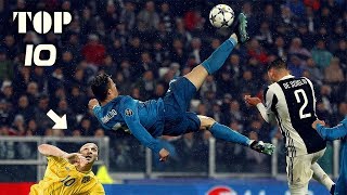 10 Amazing Bicycle Kick Goals ⚡ Ronaldo Ibrahimovic Suarez Griezmann Roney [upl. by Aneehsram]