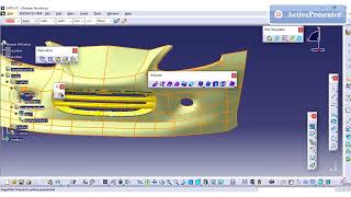 CATIA V5 PRACTICE MODEL FRONT BUMPER A SURFACE TO CLOSE VOLUMEEXTERIOR TRIMBUMPER DESIGNPART 1 [upl. by Scurlock]