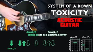 Toxicity  System Of A Down  Acoustic Guitar Tutorial with karaoke [upl. by Leta]