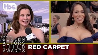 Geena Davis Red Carpet Interview  24th Annual SAG Awards  TBS [upl. by Kendra335]