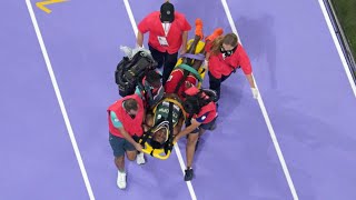 Lamecha Girma unconscious injury after fall on Mens 3000m Steeplechase Final Olympic [upl. by Ennayhs]