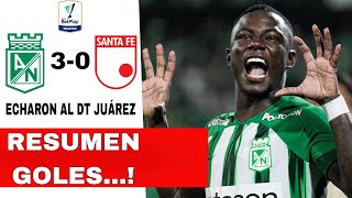 Atlético nacional vs Santa fe resumen y goles cuadrangular liga Betplay 2024 [upl. by Eisak]