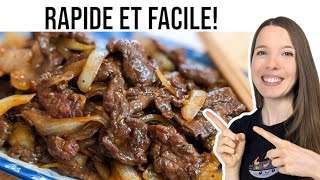 BOEUF AUX OIGNONS RECETTE FACILE ET RAPIDE  HOP DANS LE WOK [upl. by Ayekel735]