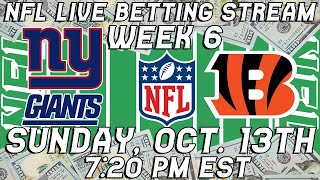 New York Giants vs Cincinnati Bengals LIVE Bet Stream  NFL Football Week 6 [upl. by Nodnrb]