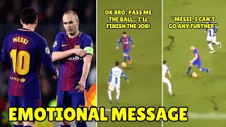 Lionel Messis Heartfelt Farewell to Andrés Iniesta quotThe Ball Will Miss Youquot [upl. by Omsare]