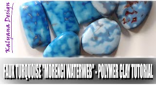 Faux turquoise  Morenci waterweb  polymer clay tutorial 413 [upl. by Amoihc926]