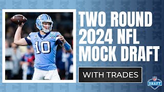 2 ROUND 2024 NFL Mock Draft WITH TRADES  2024 NFL Mock Draft [upl. by Nosreffej]