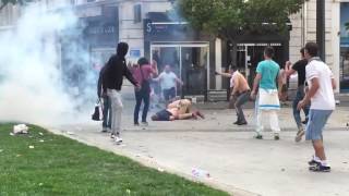 Marseille Ultras and England fans clash 1  Euro 2016 [upl. by Oeht]