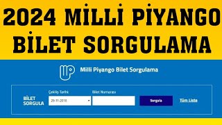 2024 MİLLİ PİYANGO BİLET SORGULAMA [upl. by Wilsey766]