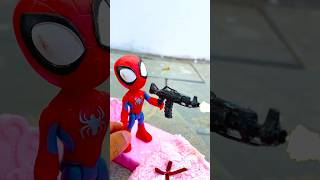 Baby Spiderman vs Venom Monster  Marvel Toys spiderman marvaltoys superman [upl. by Yenhoj]