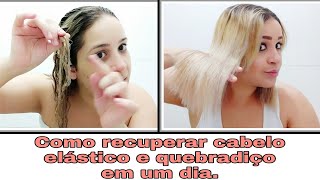 COMO RECUPERAR O CABELO ELÁSTICO E QUEBRADIÇO EM UM DIA [upl. by Nnyleve]