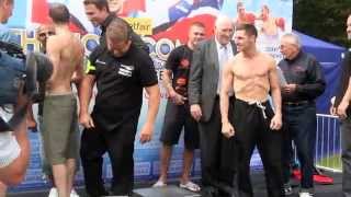 TOMMY COYLE v DERRY MATHEWS  OFFICIAL WEIGH IN  QUEENS GARDEN HULL  THE HOMECOMING [upl. by Hillel]