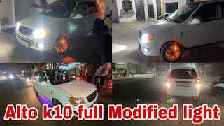 Alto k10 full modified light  kuldeeppanchli Altok10 modifiedcars [upl. by Svirad]