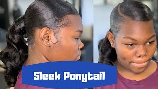 Sleek ponytail on natural hair using Sensual Body Twist  Extended Ponytail [upl. by Avitzur241]