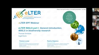 eLTER WAILS part I General introduction WAILS in biodiversity research [upl. by Oilasor]