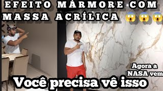 genial COMO FAZER EFEITO MARMORE REALISTA com massa acrílica efeitomarmore calacatta realista [upl. by Valerle]