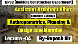 Lecture 4 Anthropometrics Planning amp Design Consideration  AssistantArchitectvacancy [upl. by Azarcon]