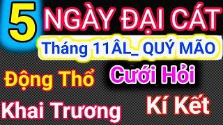 Lịch Ngày Tốt Tháng 11 Âm Lịch Năm 2023 Khai Trương Cưới Hỏi Động Thổ Cậu Thành 0916188251 [upl. by Anawit441]