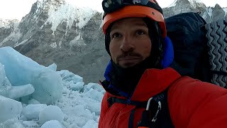 Mount Everest solo no O² attempt Khumbu Icefall to Camp 2 [upl. by Ule]