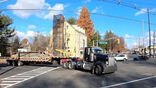 Convoy Of Kenworths Haul A Crane Through NJ [upl. by Icyak120]