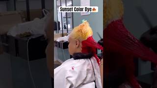 Sunset Color Hair Dye🌅Stunning Color  BleachedSilk Press amp Layer Cut Tutorial Ftulahair [upl. by Heddie]