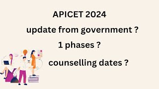 APICET update for government  1phase portal  counselling dates [upl. by Reyotal]