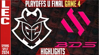 G2 vs BDS Highlights Game 4  Upper FINAL LEC Spring Playoffs 2024  G2 Esports vs Team BDS G4 [upl. by Kenwood595]