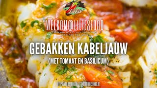 Gebakken Kabeljauw met tomaat en basilicum [upl. by Ahseinet]