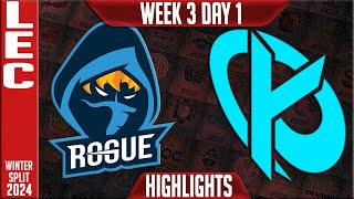 RGE vs KC Highlights  LEC Winter 2024 Week 3 Day 1  Rogue vs Karmine Corp [upl. by Cinderella]