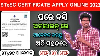 How To Apply SC ST Certificate Online In Odisha  Caste Certificate Apply process in 2023 in odia [upl. by Clemen]