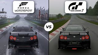 Forza Motorsport VS GT7  Xbox Series X vs PS5  Rain in Nordschleife Graphics Comparison 4K 60FPS [upl. by Jasisa]