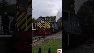 2130 peckett and 02 diesel pulling back into the station at the Northampton Ironstone Railway short [upl. by Divine712]