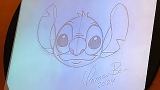 How to Draw Stitch from Lilo and Stitch Disney California Adventure Animation Academy FULL VIDEO [upl. by Allys588]