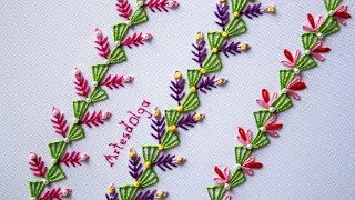 Hand Embroidery Decorative Stitches 5  Bordado a mano Puntadas Decorativas 5  ArtesdOlga [upl. by Francklyn]