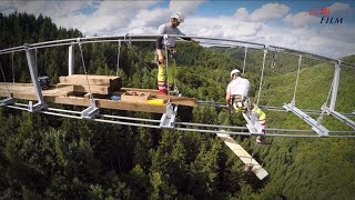 18092015 Faszination schon beim Bau der Hängeseilbrücke MörsdorfSosberg [upl. by Cesaria]