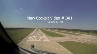 Landing at Houston G Bush IAH TXUSA  RWY27 Cockpit View [upl. by Annavoj377]