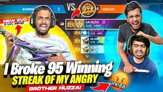 Breaking 99 Winning Streak Of My Friend Huzzai Asin with Evo Level 8 Mp40 😱 [upl. by Stromberg]