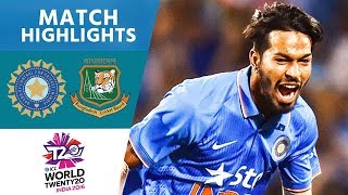 3 Wickets In Crazy Final Over  India vs Bangladesh  ICC Mens WT20 2016  Highlights [upl. by Yednil]