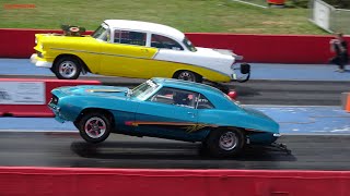 Drag Racing Old School Muscle Cars at US41 Dragstrip Indiana [upl. by Aneda]