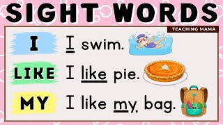 LETS READ  SIGHT WORDS SENTENCES  I LIKE MY  PRACTICE READING ENGLISH  TEACHING MAMA [upl. by Raney]