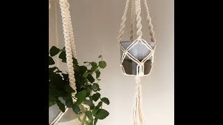 Macrame Plant Hanger  Tutorial  Beginner  Square Knot  Twisting Knot [upl. by Om]