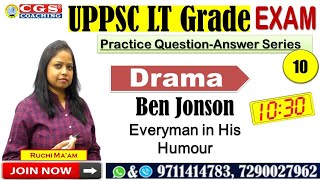 Ben Jonson  Everyman in His Humour  Practice Questions and Answers  English Literature Ruchi Mam [upl. by Shanie]