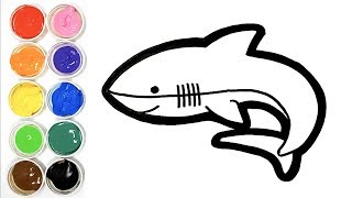 Dessiner un requin arcenciel pour bébé  Coloriage pour enfants [upl. by Aineg]